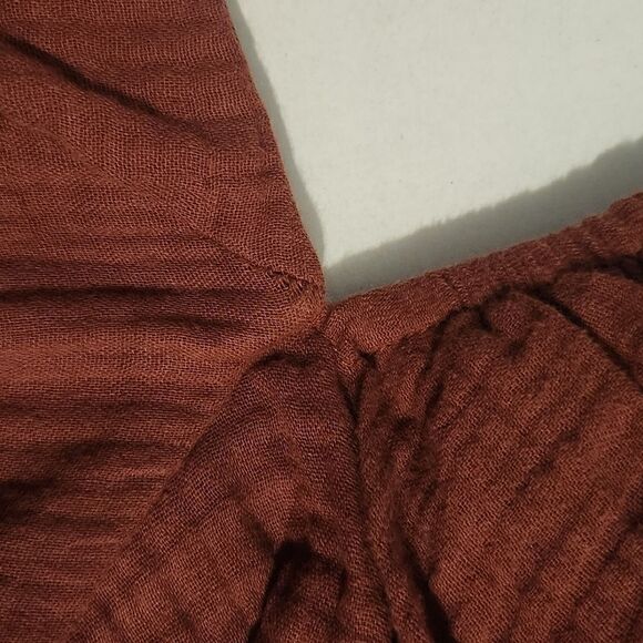 Princess Polly Lorna Gauze Romper Brown Size 2 - Picture 7 of 14